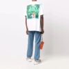 FW21 Estampado de flechas, pantalones cortos, corte holgado, blanco