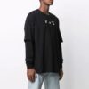 FW21 Estampado de letras, cuello redondo, manga larga, negro