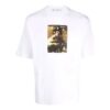 FW21 Estampado de letras Cuello redondo Pantalones Cortos Corte holgado Blanco