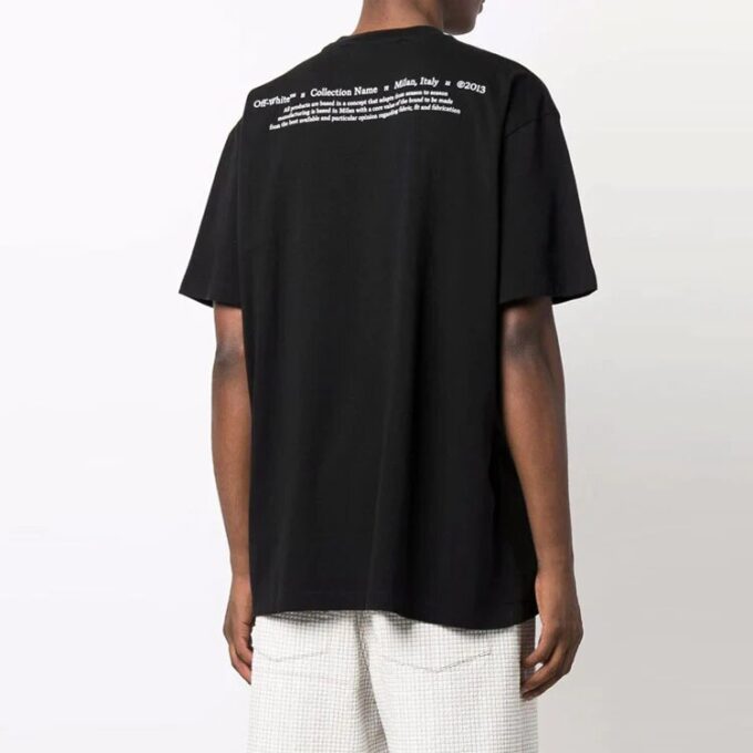 FW21 Estampado de letras Cuello redondo Pantalones Cortos Corte holgado Negro