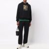 FW21 Estampado de letras, sudadera con cordón, versión negra