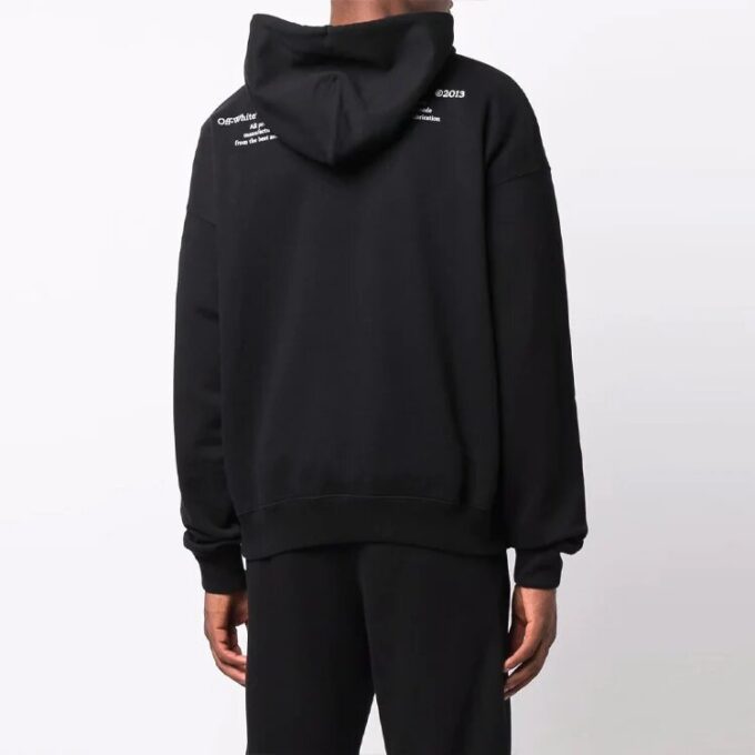 FW21 Estampado de letras, sudadera con cordón, versión negra
