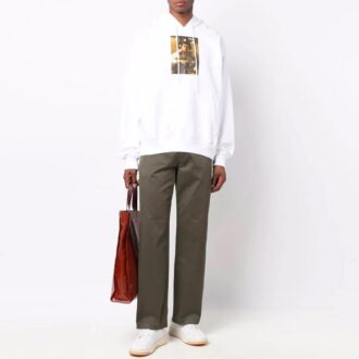 FW21 Estampado de letras, versión con cordón, blanco