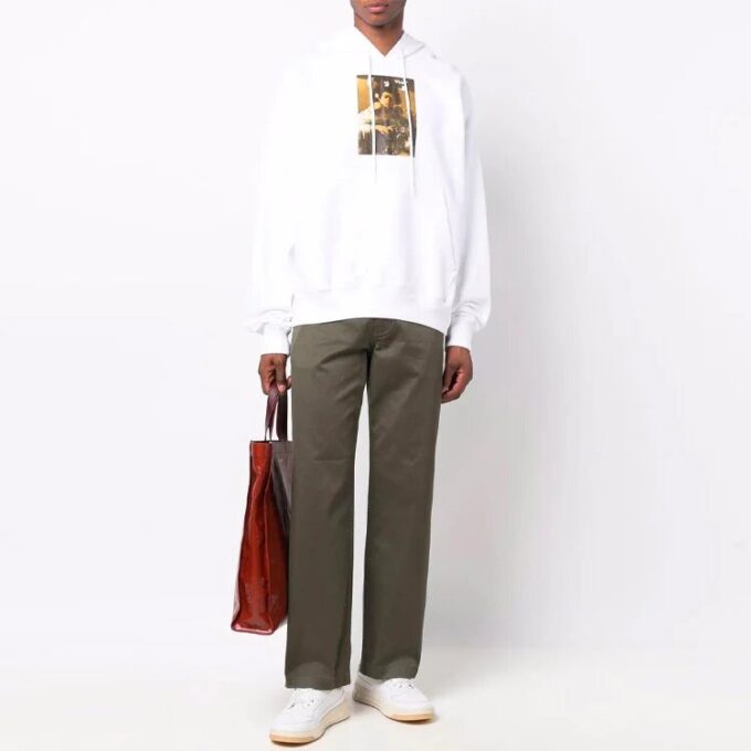 FW21 Estampado de letras, versión con cordón, blanco