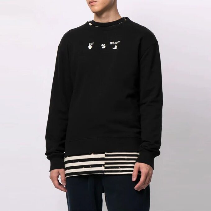 FW21 Estampado de logotipo, corte holgado, negro
