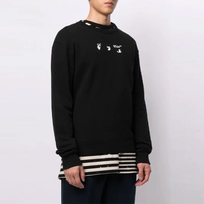 FW21 Estampado de logotipo, corte holgado, negro