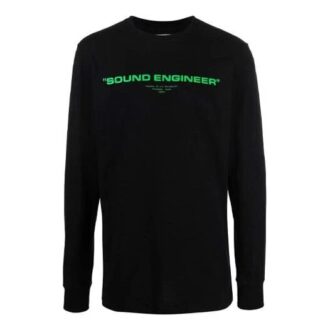 FW21 Estampado, manga larga, cuello redondo, versión negra