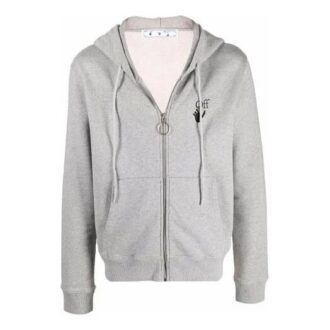 FW21 Jersey con logo estampado, cremallera, versión estándar, gris