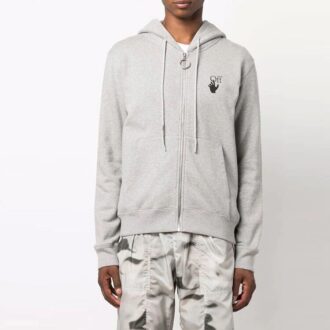 FW21 Jersey con logo estampado, cremallera, versión estándar, gris