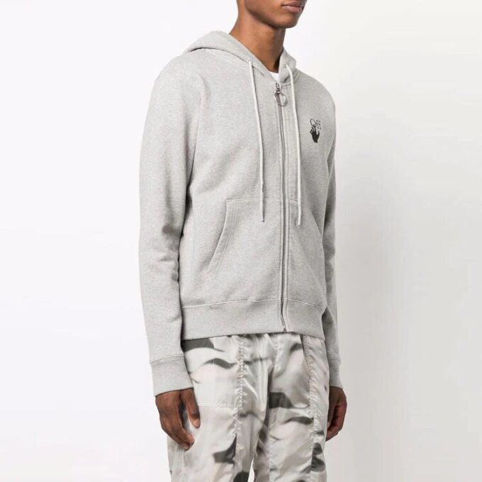 FW21 Jersey con logo estampado, cremallera, versión estándar, gris