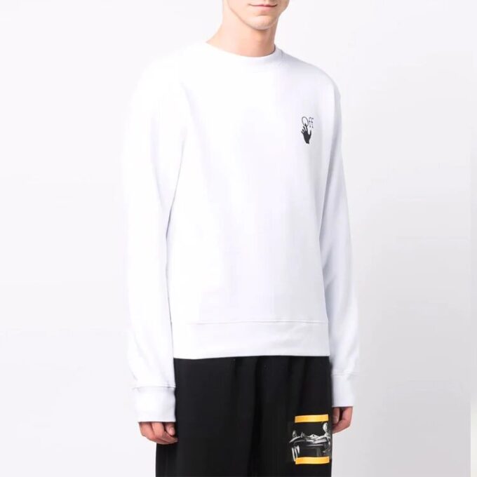 FW21 Jersey de algodón de cuello redondo, versión blanca
