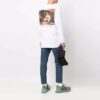 FW21 Jersey de cuello redondo con estampado, manga larga, versión blanca