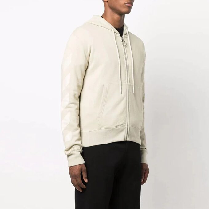 FW21 Logo Arrow Zipper Versión Ordinaria Beige