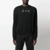 FW21 Logo Cuello redondo Manga larga Corte holgado Negro