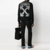 FW21 Logo Cuello redondo Manga larga Corte holgado Negro