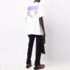 FW21 Logotipo flecha, cuello redondo, pantalones cortos, corte holgado, blanco