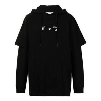 FW21 Marker Arrows Jersey de manga larga holgado Negro