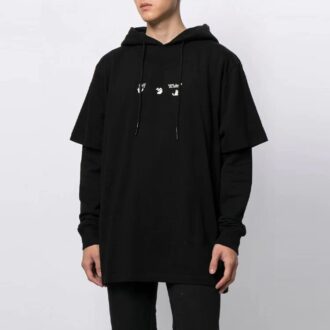 FW21 Marker Arrows Jersey de manga larga holgado Negro
