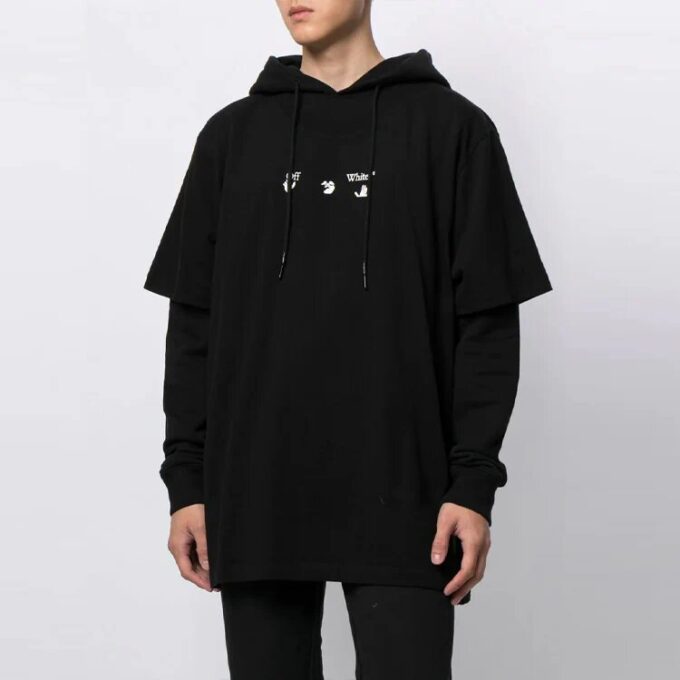 FW21 Marker Arrows Jersey de manga larga holgado Negro
