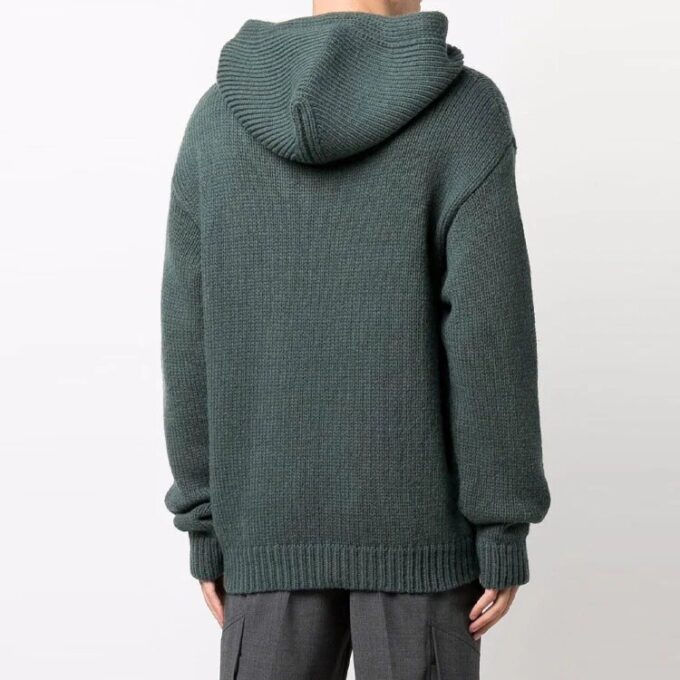 FW21 Sudadera con capucha de punto con logotipo, versión estándar, verde