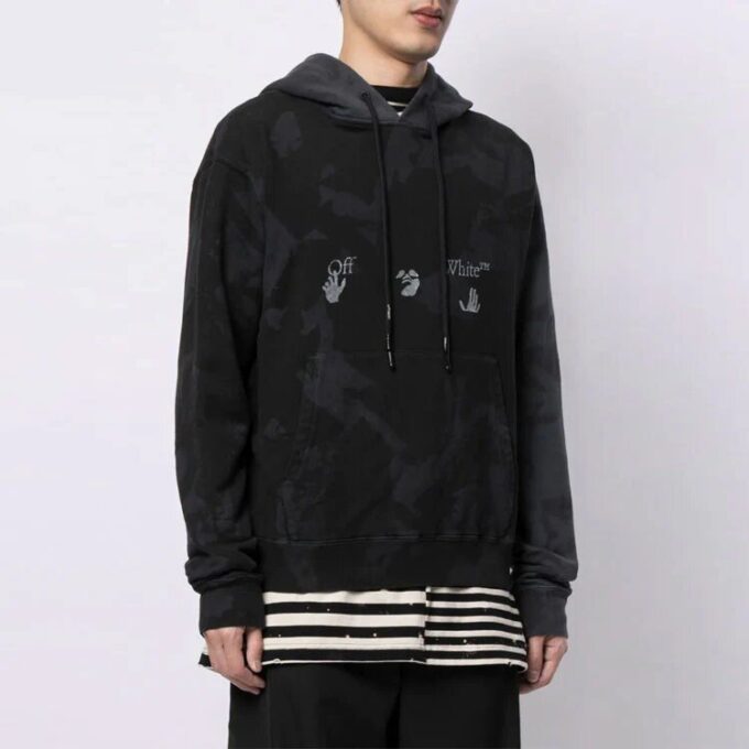 FW21 Tie Dye con estampado de letras, versión en negro