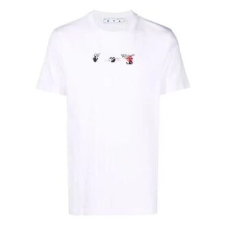 FW21 Versión de pantalones cortos con estampado de flechas, color blanco