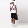 FW21 Versión de pantalones cortos con estampado de flechas, color blanco