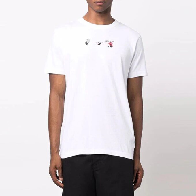 FW21 Versión de pantalones cortos con estampado de flechas, color blanco