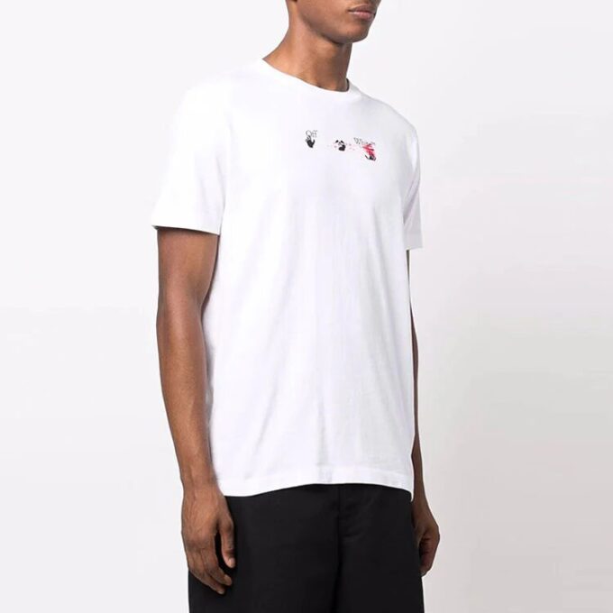 FW21 Versión de pantalones cortos con estampado de flechas, color blanco
