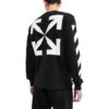 FW22 Jersey de cuello redondo con estampado de rayas en forma de flecha, versión de manga larga, negro