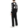 FW22 Jersey de cuello redondo con estampado de rayas en forma de flecha, versión de manga larga, negro