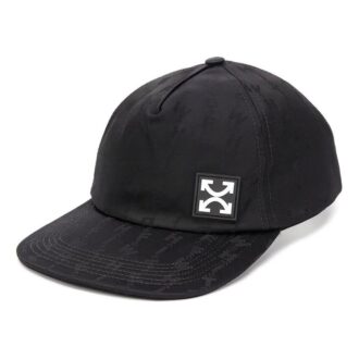 Gorra con visera y apliques de algodón, color negro