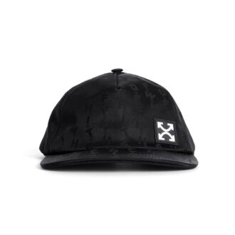Gorra con visera y apliques de algodón, color negro