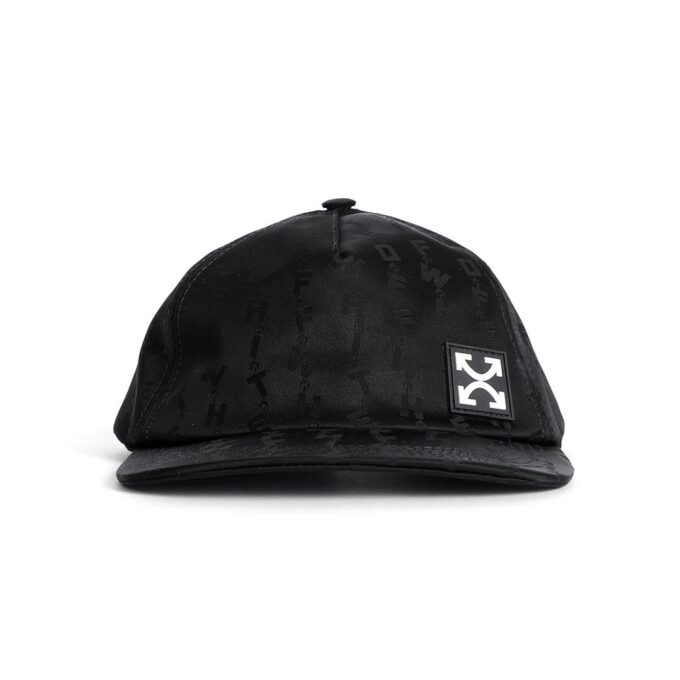 Gorra con visera y apliques de algodón, color negro