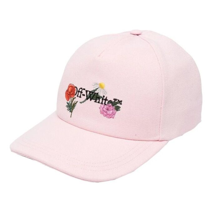 Gorra de béisbol de lona bordada Off-White «Light Pink»