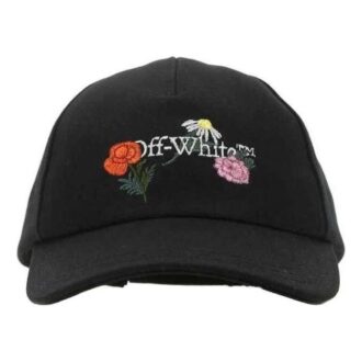 Gorra de béisbol de lona bordada Off-White «Negra»