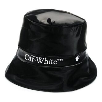 Gorra de pescador Off-White con logotipo, color negro