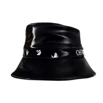 Gorra de pescador Off-White con logotipo, color negro
