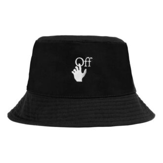 Gorra de pescador unisex con estampado de logotipo, negra