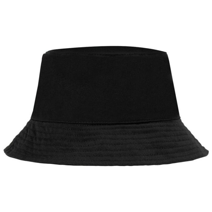 Gorra de pescador unisex con estampado de logotipo, negra