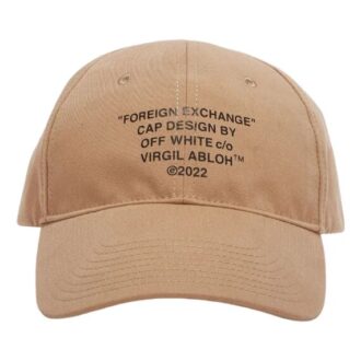 Gorra marrón Off-White para hombre con estampado de letras