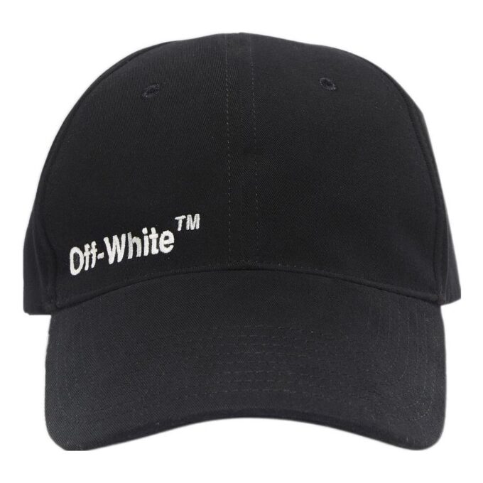 Gorra negra con logotipo impreso en el lateral