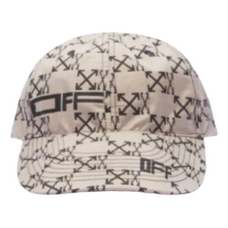 Gorra Off-White para hombre con estampado de Arrows en blanco cremoso