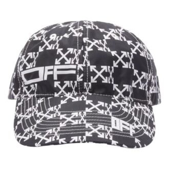 Gorra Off-White para hombre con estampado de flechas en negro y blanco