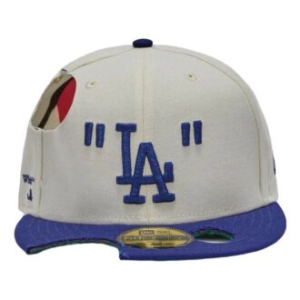 Gorra Off-White para hombre con logotipo bordado y agujero, color blanco cremoso
