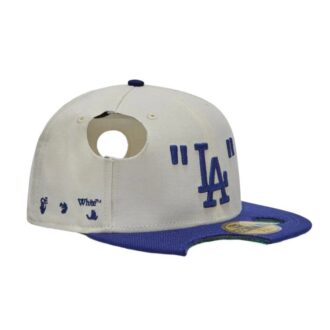 Gorra Off-White para hombre con logotipo bordado y agujero, color blanco cremoso