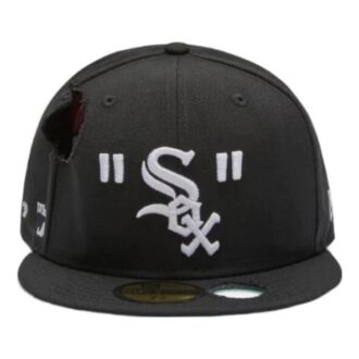 Gorra Off-White para hombre x MLB x New Era Crossover Hole Wool negra