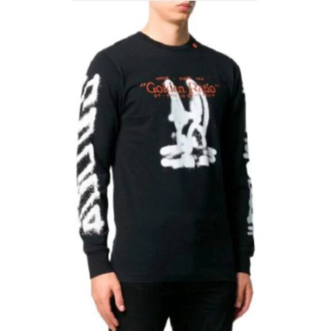 Harry the Bunny de manga larga para hombre, negro