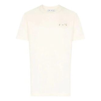Hombre Off-White x Browns 50 Logo cruzado estampado Cuello redondo Pantalones Cortos Versión estándar Blanco