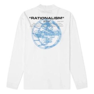 Impresión de logotipo en 3D, cuello redondo, manga larga, unisex, blanco